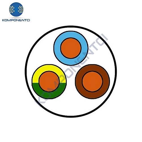 �znur Kablo 3x1,5 mm NYM (Antigron) Gri 1mt