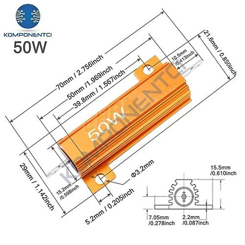 10R 50W %5 Al�minyum Diren�