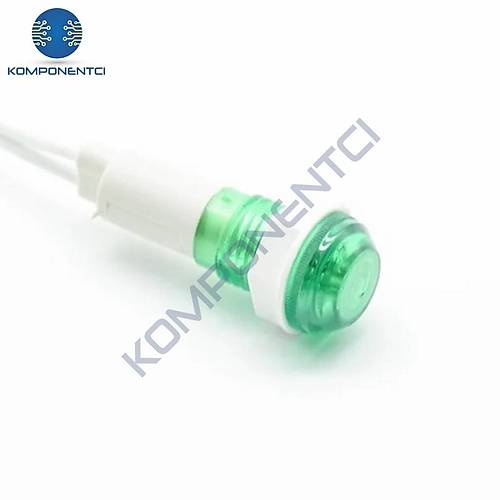 IC-227 10mm Sinyal Lambas Plastik Kablolu 220V Yeil