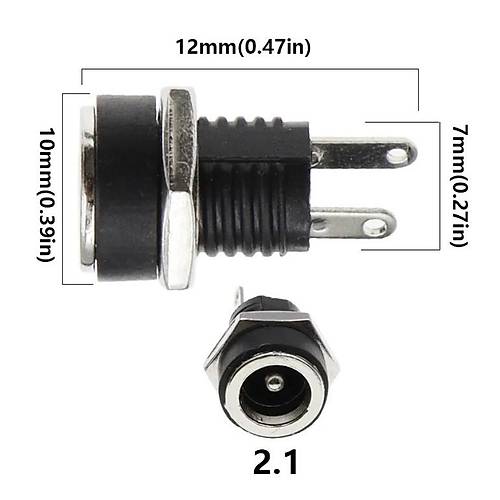 IC-258B 2.1mm DC Somunlu Korumal� Jak 8mm