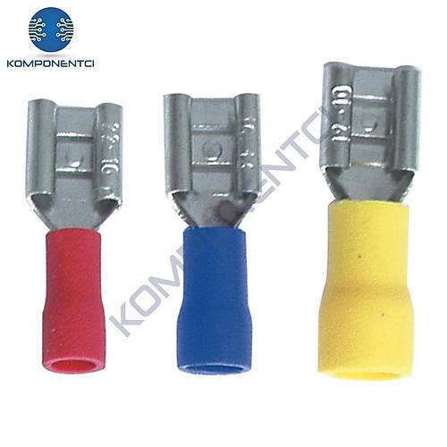 TFD - 1288/5 0.5-1.5mm2 Di�i Faston Tip �zoleli Kablo Ucu�K�rm�z� - 200 Adet