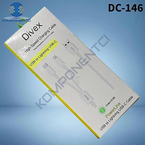 Divex 5.0A Type-C - Lightning�Y�ksek H�zl� �arj Kablosu DC-146
