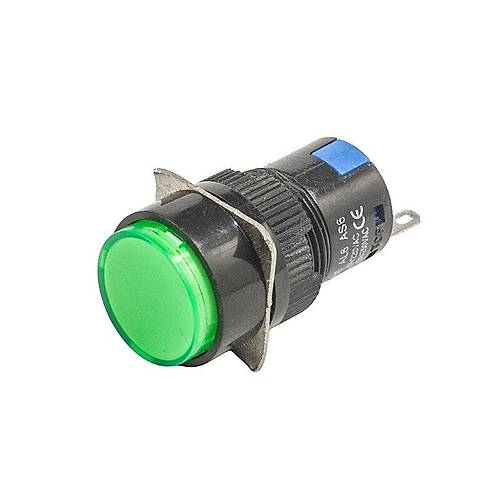 AB6-M 16mm 30V Ye�il Yayl� Buton