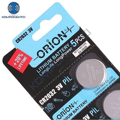 Orion CR2032 3V Lityum Dme Pil 5'li Kart Paket
