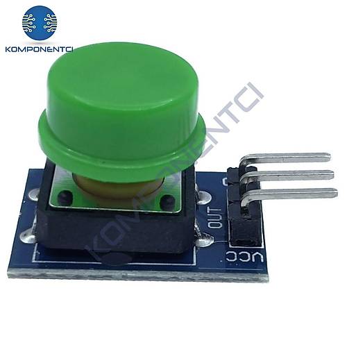 12x12mm Push Buton Switch Modl Yeil Kapak 1 Adet