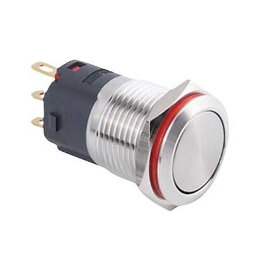 16A-P1Z 16mm D�z Anahtarl� Metal Buton