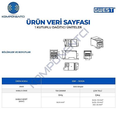 Gwest GW-500A Tek Kutuplu 500A Giri�li Da��t�c� �nite