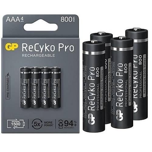 Gp ReCyko Pro GP85AAAHCB-2EB4 800 mAh �arjl� AAA �nce Kalem Pil 4'l� Paket