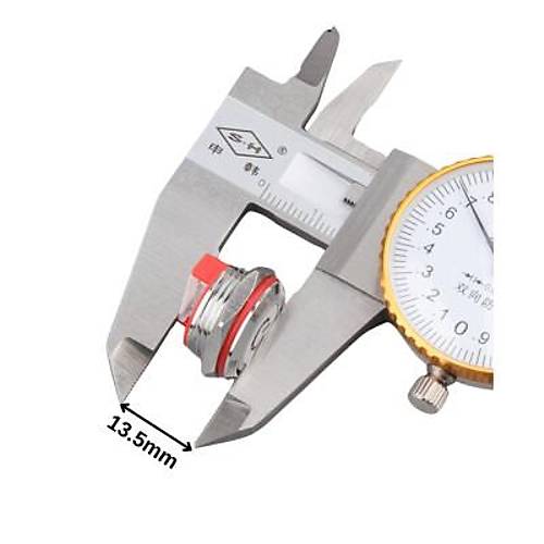 WD16C1-Wired-P1-E 16mm D�z Yayl� K�rm�z� I��kl� Metal Buton - Kablolu