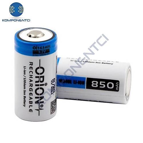 Orion 16340 3.7V 850 Mah Pil CR123A Lityum arjl Pil