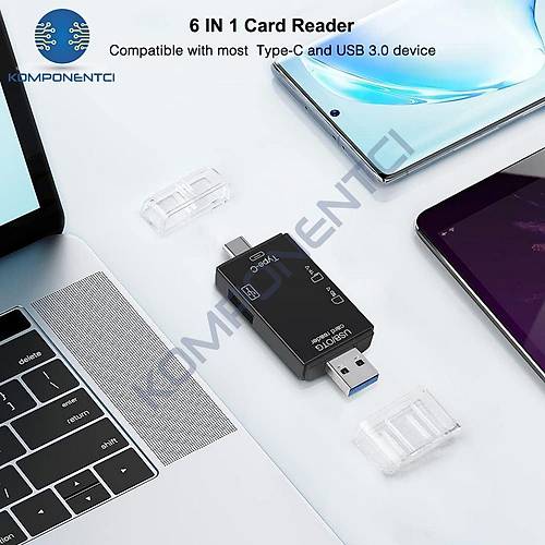 Divex USB3.0 - Type-C - Micro USB Girili SD-Micro-SD Kart Okuyucu OTG Card Reader