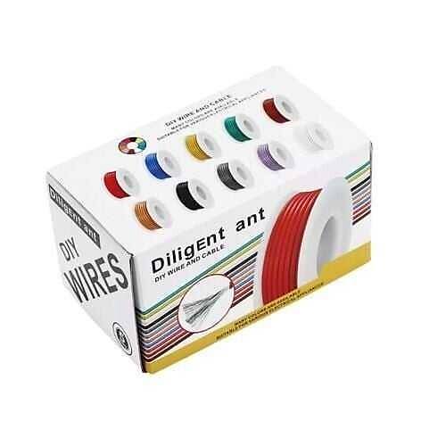 20AWG Silikon �ok Damarl� Montaj Kablosu Seti - 6 Renk 60M