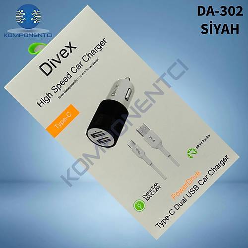 Divex 2.4 Amper 12W�Dual Ara� �arj Cihaz� Siyah DA-302