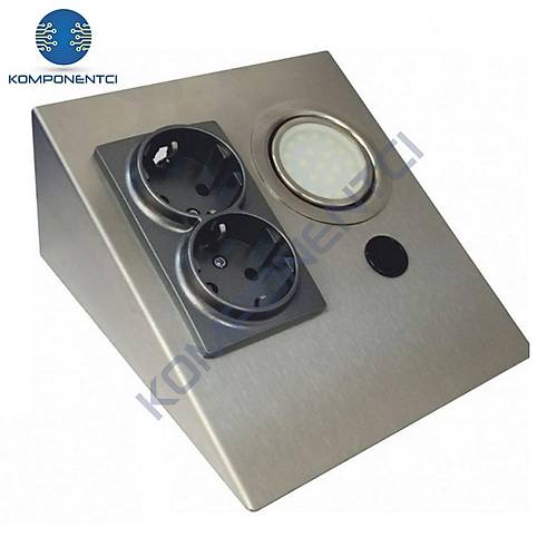 Cata Tezgah Alt� �ift Prizli Led Ayd�nlatma Beyaz I��k CT-5109B