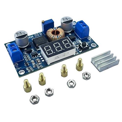 XL4015 75W 5A DC-DC Voltmetre Ekranl (3 Digits) Voltaj Drc Modl