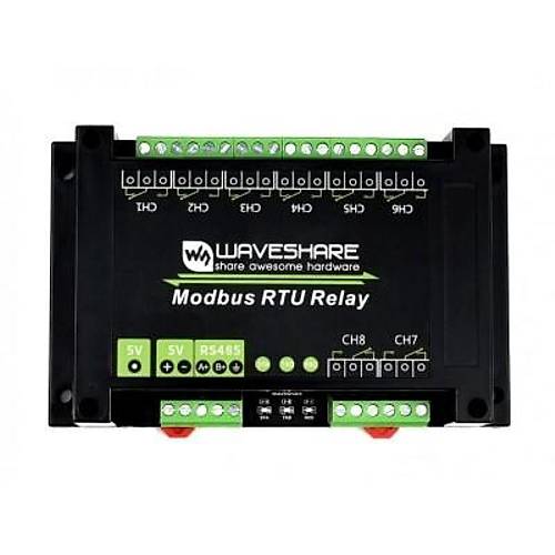 End�striyel 8 Kanall� Modbus RTU R�le Mod�l� - RS485 Aray�z�