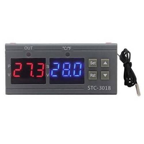 STC-3018 12V Dijital S�cakl�k Kontrol Cihaz� - Kulu�ka Uyumlu