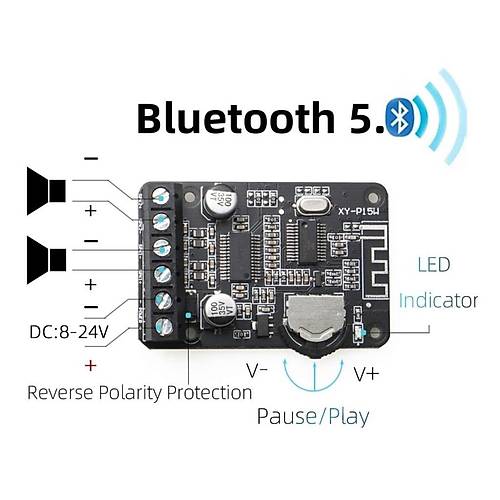 XY-P15W Bluetooth Amfi Devresi Amplifikatör Modülü