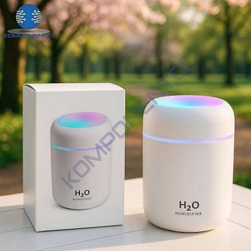 Divex�Renkli Led I��kl� Hava Nemlendirici USB Colorful Humidifier Beyaz H-17