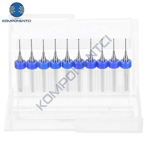 0.7mm PCB Matkap Ucu Seti - 10 Adet (Kutulu)