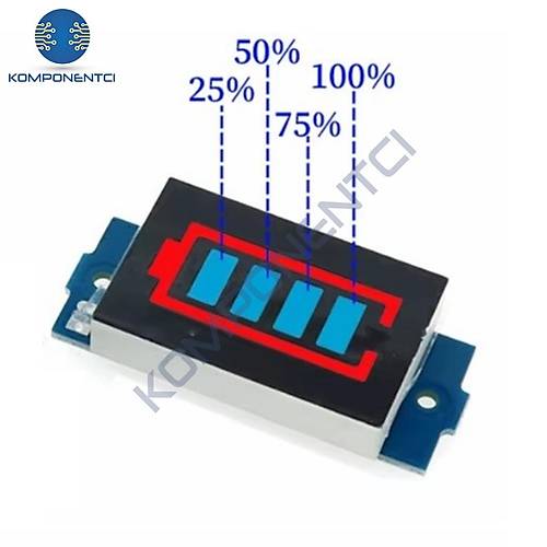 3S Lityum Batarya Kapasite G�stergesi Mod�l� 11.1V-12.6V