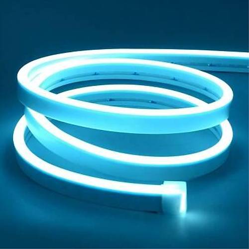 12V Esnek Neon �erit Led 5 Metre - Buz Mavisi