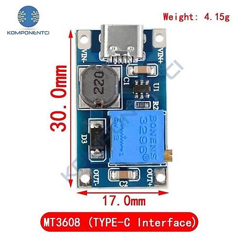 MT3608 2A Dc-Dc G�� Mod�l� Type-C ��k��l�