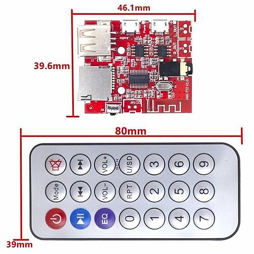 MP3 Kumandal Bluetooth Amfi Modl SD Kart + USB