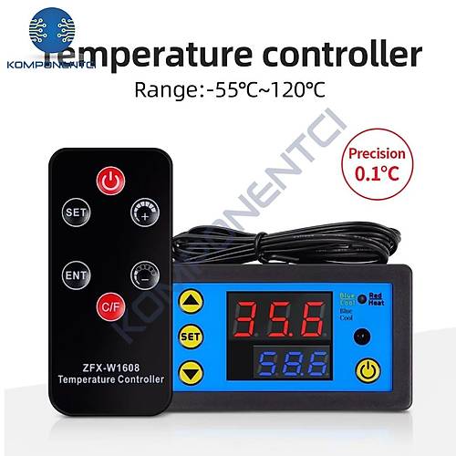 W3231 ZFX-W1608 DC12V Uzaktan Kumandal� Dijital Termostat