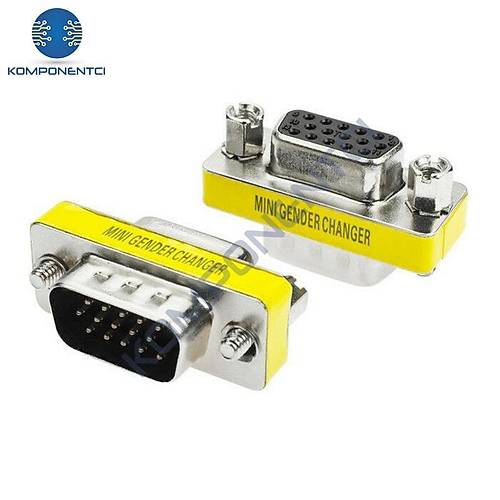 HD15 VGA-VGA Erkek-Dii (M2F) 15 Pin evirici Ara Adaptr