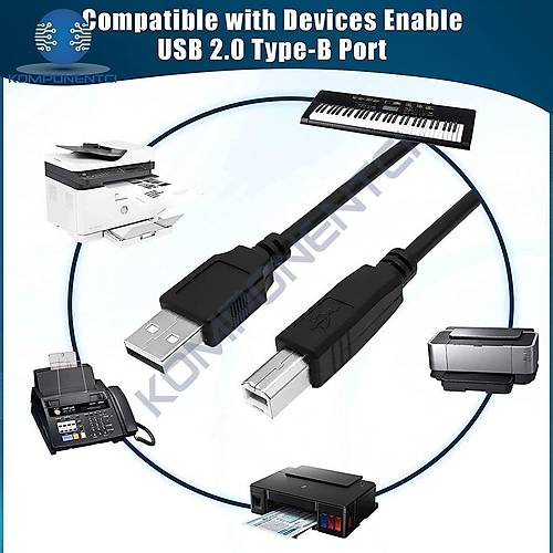 USB 2.0B Yazc Printer Balant Kablosu 10m