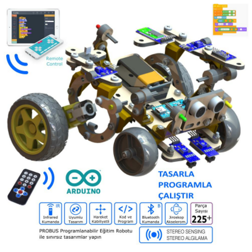 Probus Mod-3 Kodlanabilir Eğitim Robotu Demonte | Komponentci