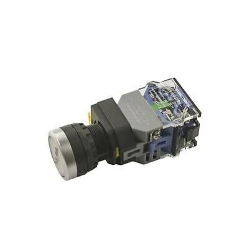 Anahtarl� Push Buton 220V Beyaz I��kl� YJ139-LA38