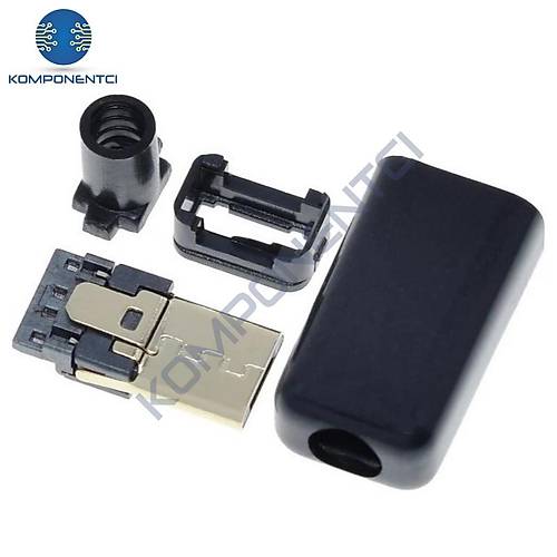IC-266A-5 Erkek Micro USB Konnektr Seti arj Kablo Soketi 5 Pin