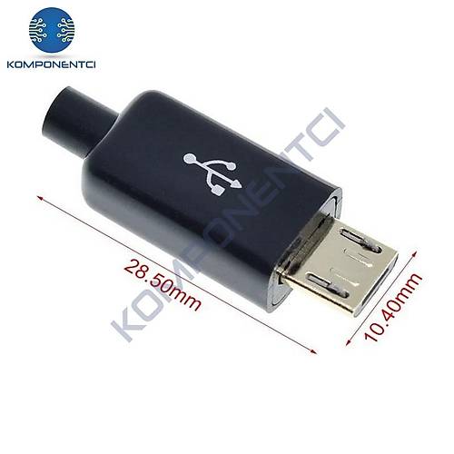 IC-266A-5 Erkek Micro USB Konnektr Seti arj Kablo Soketi 5 Pin
