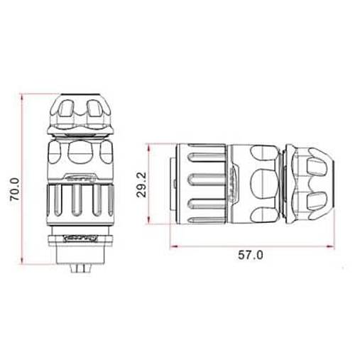 YM-20-C05PE-02-001 5-Pin Su Ge�irmez Konnekt�r - Erkek