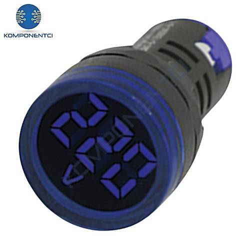 Gwest 22 VS-M 22mm AD-116 Serisi Mavi Voltmetre 24-550V