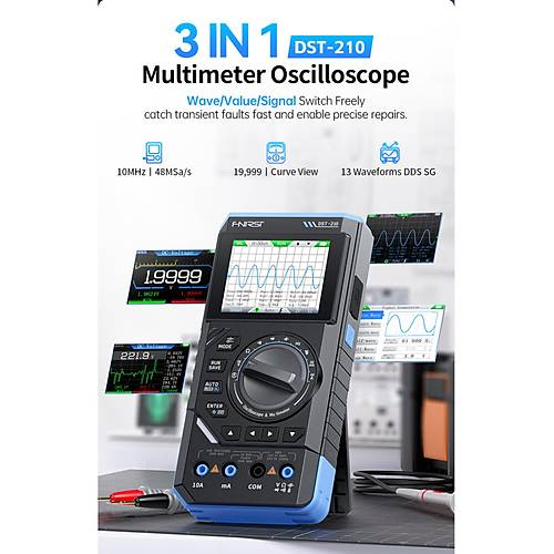 DST-210 3'� 1 Arada El Tipi Osiloskop + Multimetre + Sinyal Jenerat�r�