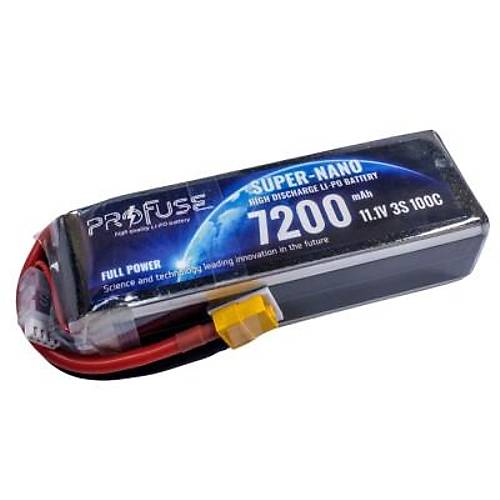 11,1V 3S 7200mAh 100C Lipo Batarya