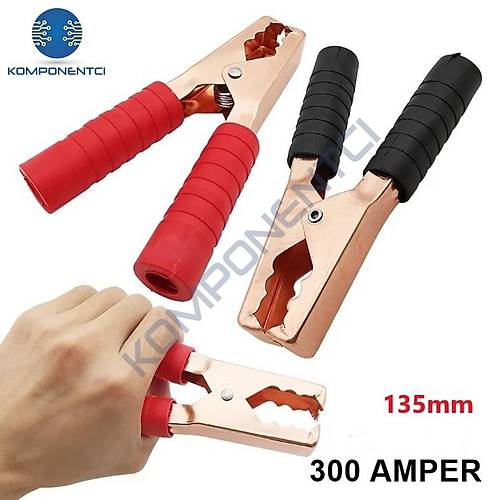 IC-245C Ak� Ma�as� 135mm 300A 2 Adet Set (K�rm�z�-Siyah)