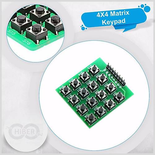 4x4 Matrix Tu Takm Keypad 16 Butonlu