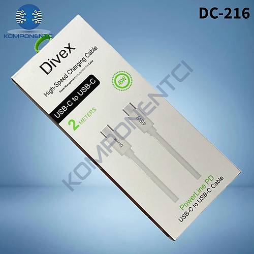 Divex 45W Type-C to Type-C Y�ksek H�zl� �arj Kablosu 2m DC-216