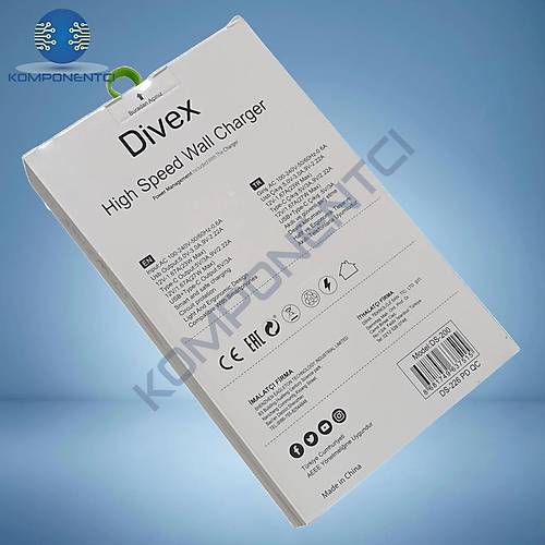 Divex Type-C + USB 50W Yksek Hzl arj Adaptr DS-226