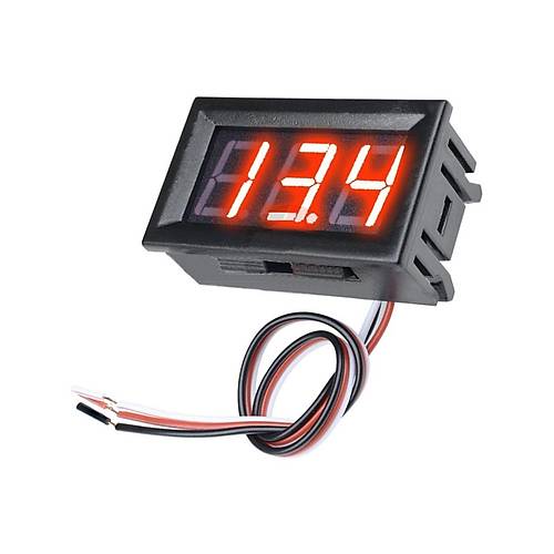 0.56� DC 0�30V Dijital Voltmetre Panel Tip (K�rm�z�, 3 Telli)