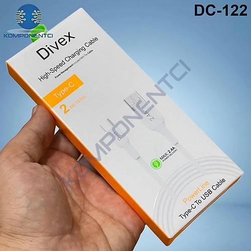 Divex 2.4A Type-C H�zl� �arj Data Kablosu 2 Metre DC-122