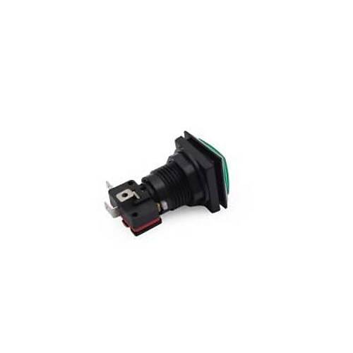 33mm 12V Kare I��kl� Oyun Makinesi Butonu - Ye�il