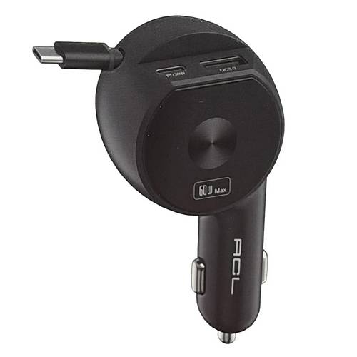 ACC-03 60W 3.4A Kablolu USB-A + USB-C �ift ��k��l� Ara� ��i �arj
