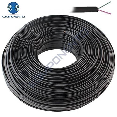 2'li Siyah Flat K�ken Telefon Kablosu 1m