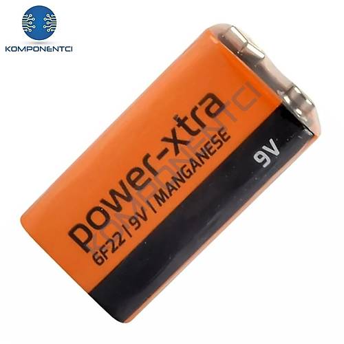 Power-Xtra 9V - 6F22 �inko Manganez Pil Tekli Shrink