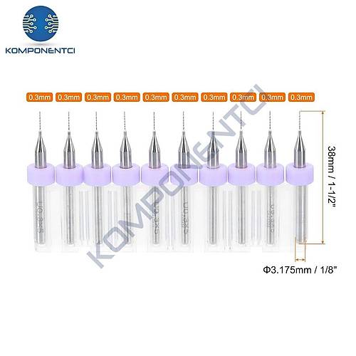 0.3mm PCB Matkap Ucu Seti - 10 Adet (Kutulu)